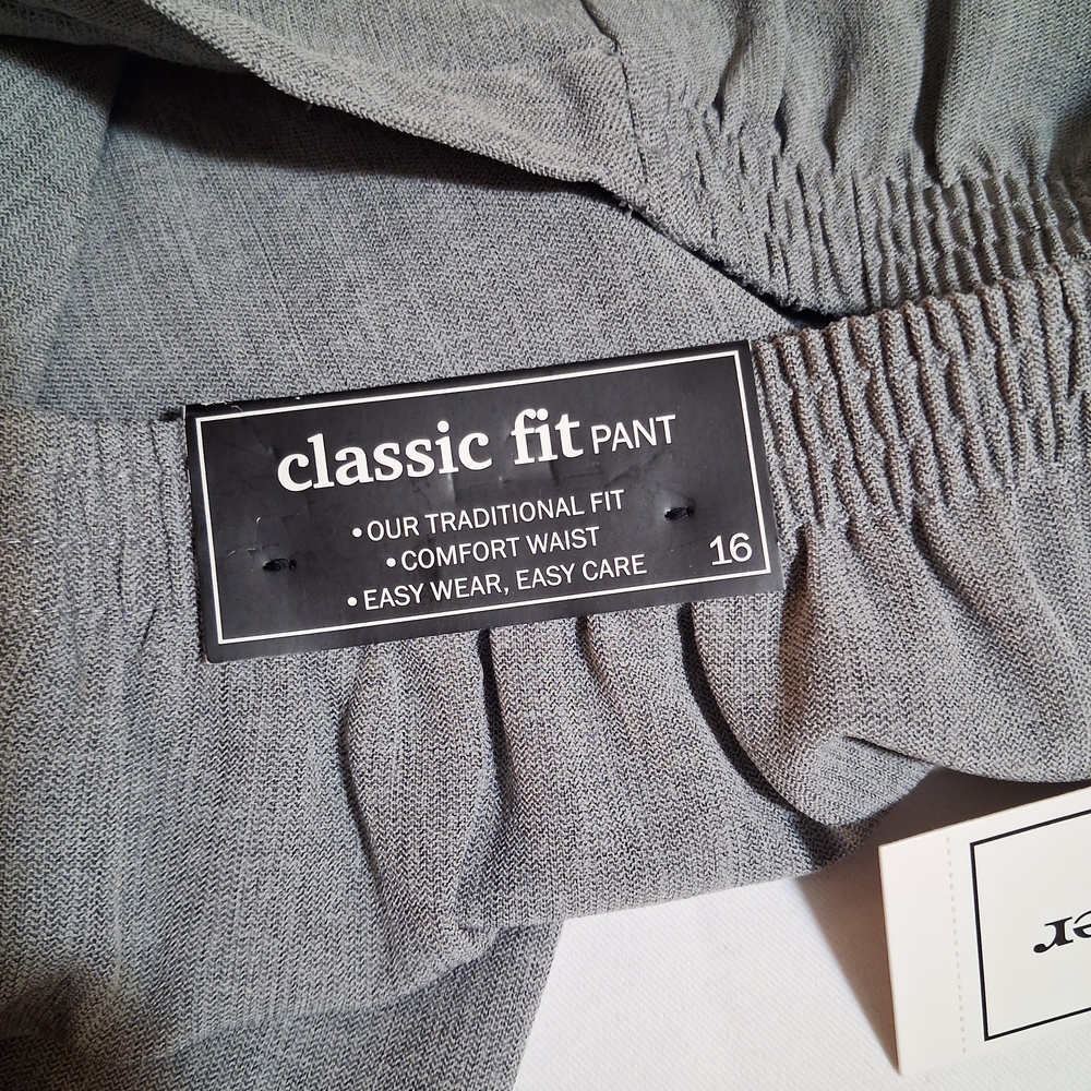 Alfred Dunner Women's Classic Fit Pants Waistband Gray Trousers NWT Size 16 - Picture 10 of 16
